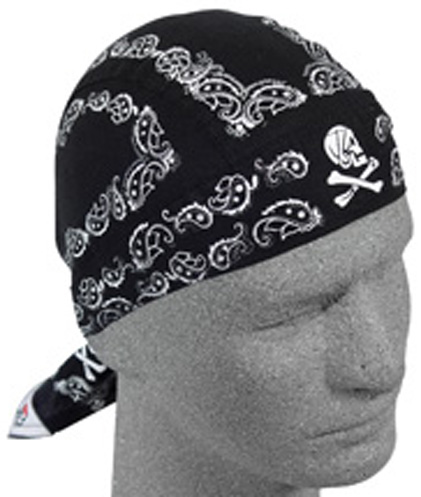 Black Skull Paisley, Standard Headwrap